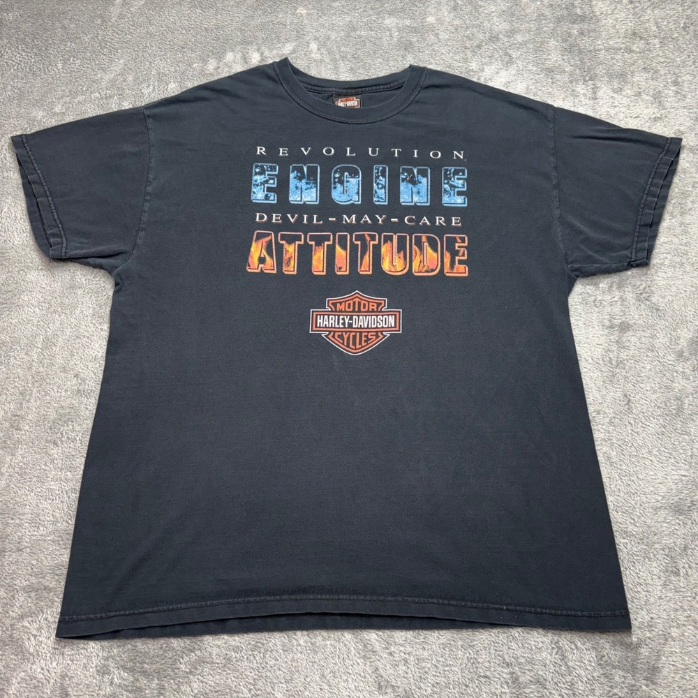 Harley Davidson Revolution Engine Street‎ Rod Shirt Mens XL Black Vintage 2005